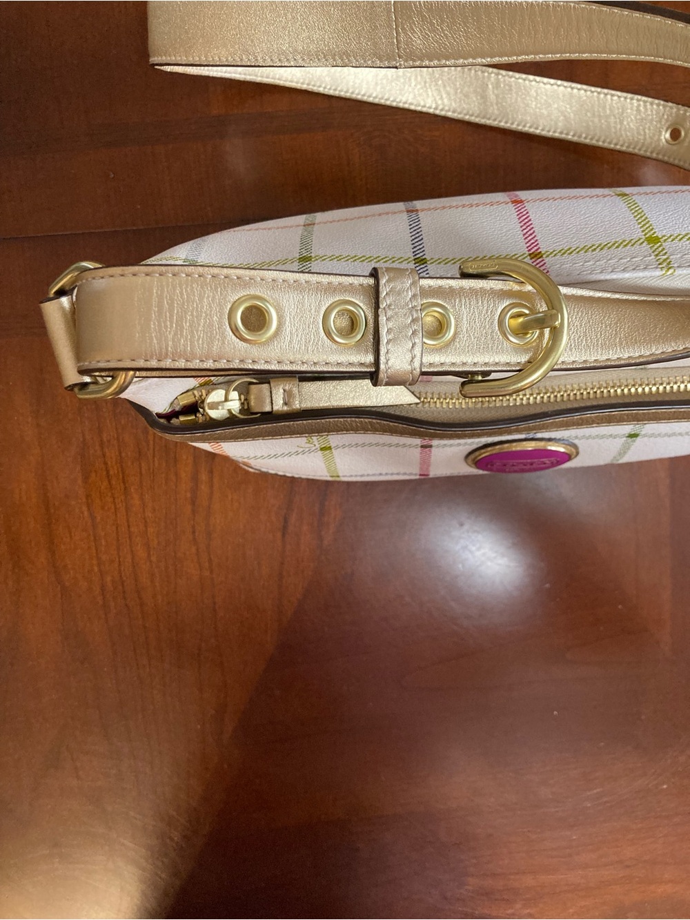 Coach Peyton Tattersall Plaid Shoulder Bag Heritage Collection Style 19173 EUC - Picture 6 of 15
